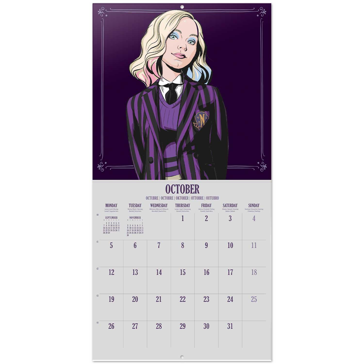Grupo Erik Wall Calendar 2026 - Wednesday Calendar 2026 | Square 30 x 30 cm - 12 x 12 inches Wall Planner, Family Planner Month To View | Wednesday Addams Gifts For Friends