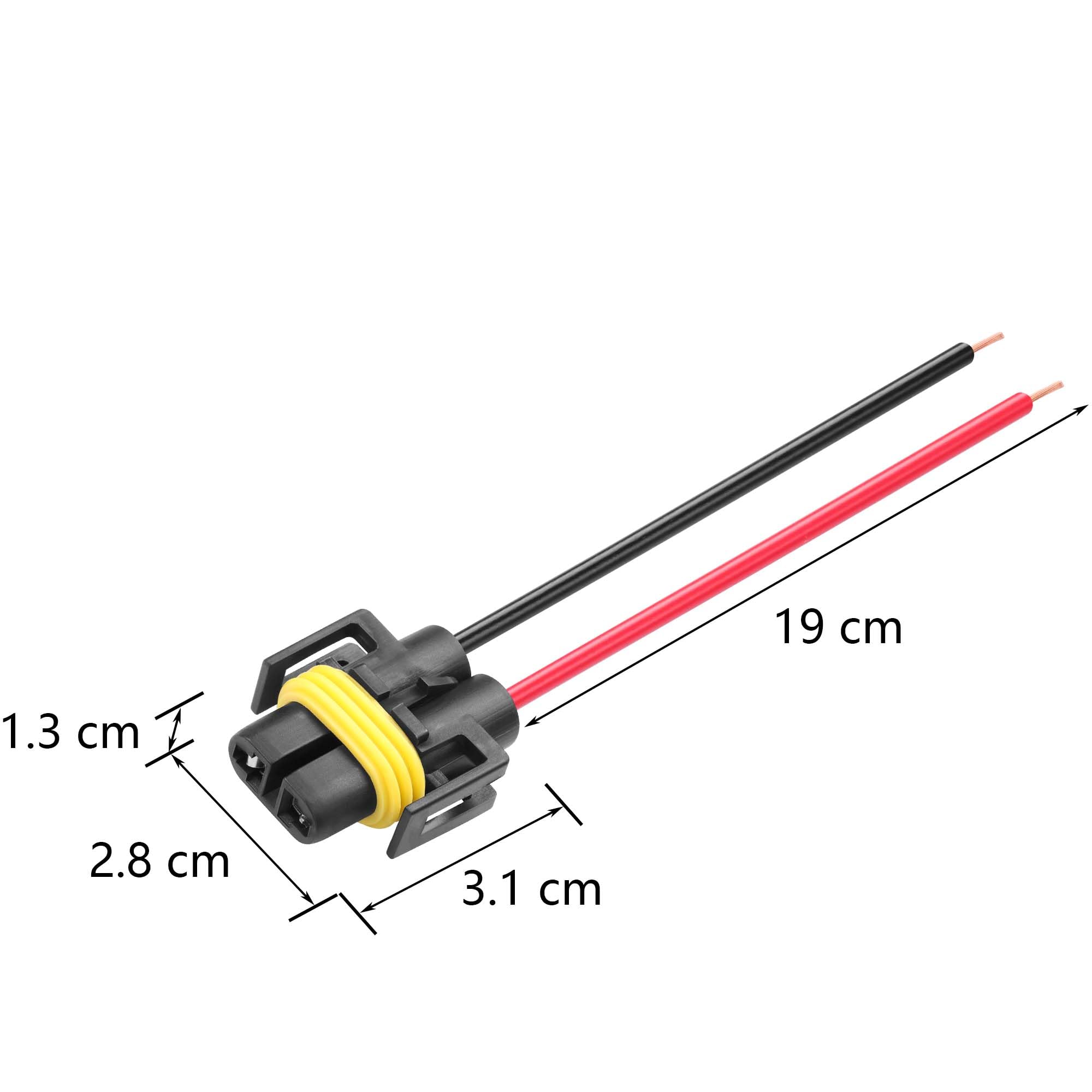 H11 Low Beam Harness Connector 2x H11 Female Wire Pigtail Harness - Low Beam Headlight Bulb Plug Connector Set SP Automotive Connectors - Foto 7