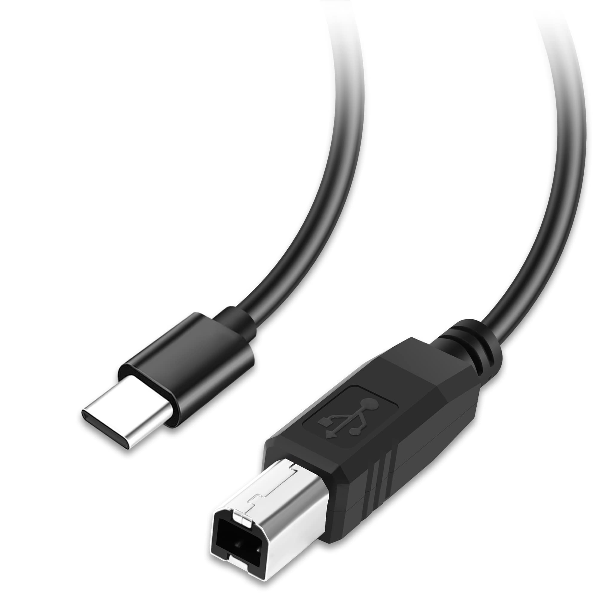 USB B to USB C Printer Cable 2 Feet, Flexible Cord for MacBook Pro/Air, MIDI Compatible With Yamaha Piano Keyboard, DAC - Image 3