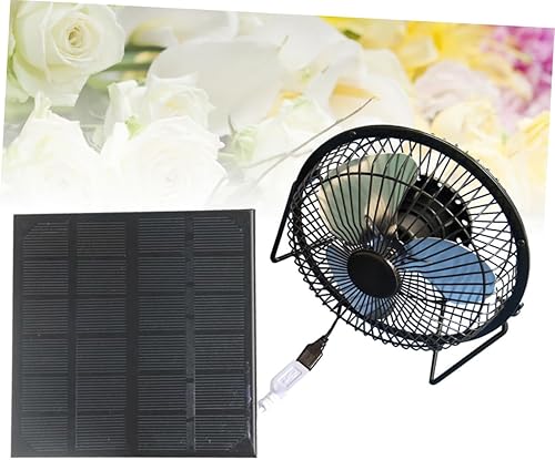 Miniatura 4 de Amosfun 2pcs Fan Ventilador De Escritorio Ventilador De Mesa Solar Powered Outdoor Mini Cooling Desktop USB Solar Panels Office Set