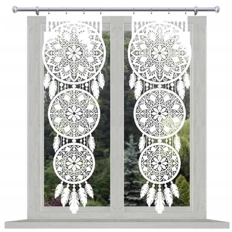 Yaland Scheibengardinen Balkontür - Bistrogardine Lang 70x200cm Grau