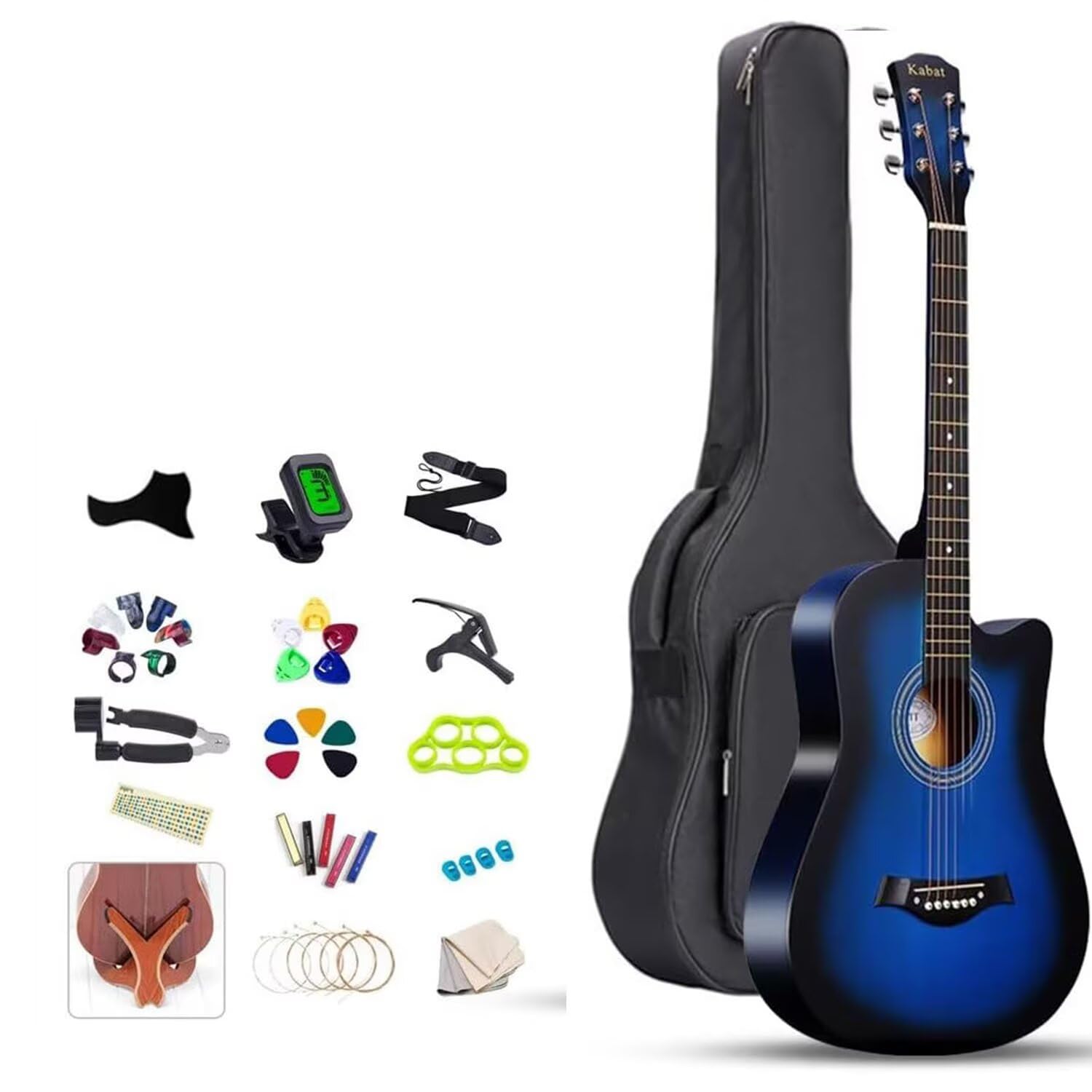 新品！ホワイトカッタウェイアコースティックギター、ソフトケース、付属品付 Amazon | 【初心者セット】 アコースティックギター 19点 アコギ 入門