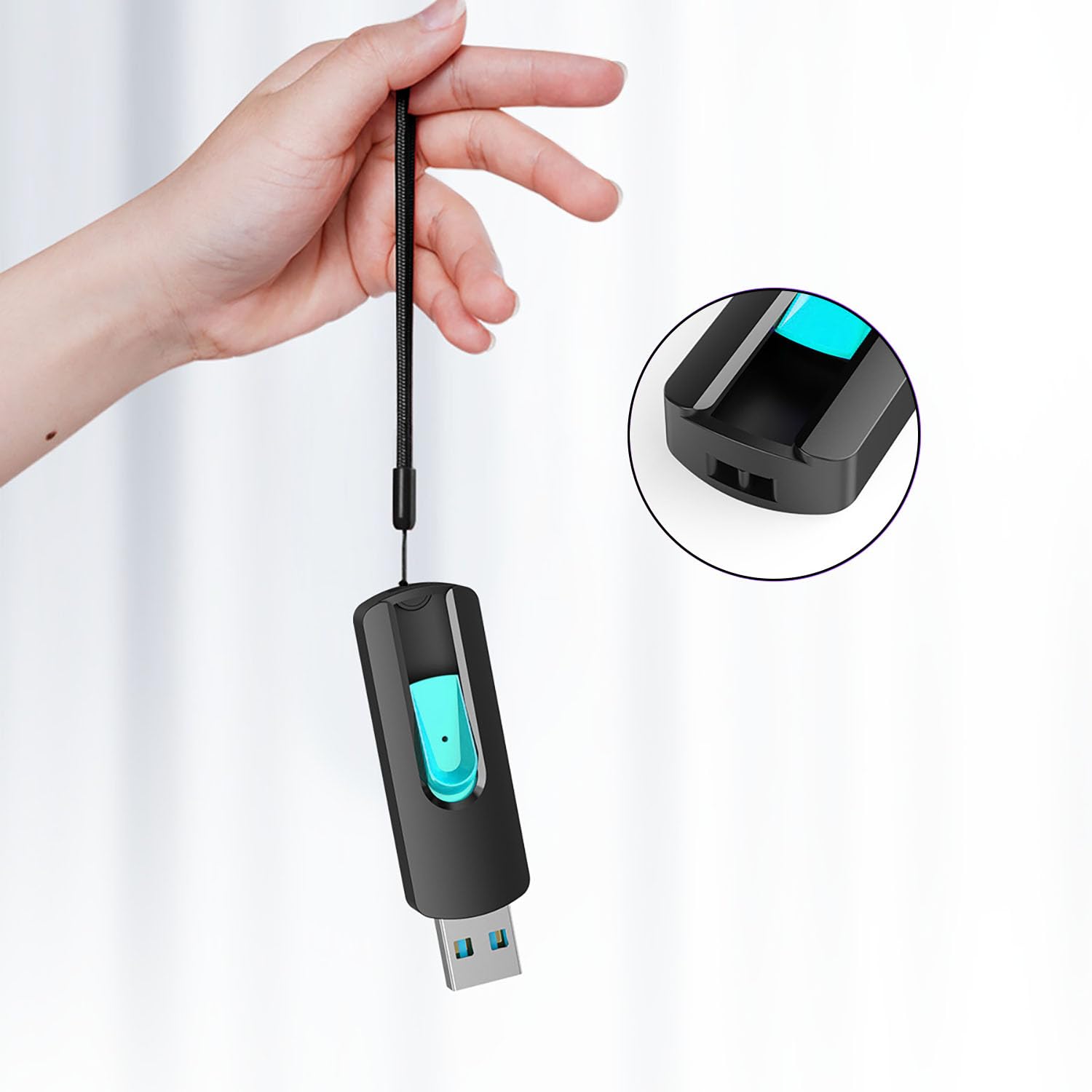 Aiibe Unidad flash de 32 GB, 3 unidades USB 3.0 de 32 GB, unidad USB de 32 GB, unidades de salto de 32 GB, unidades de memoria con cremallera (32 G, rojo, verde, cian)