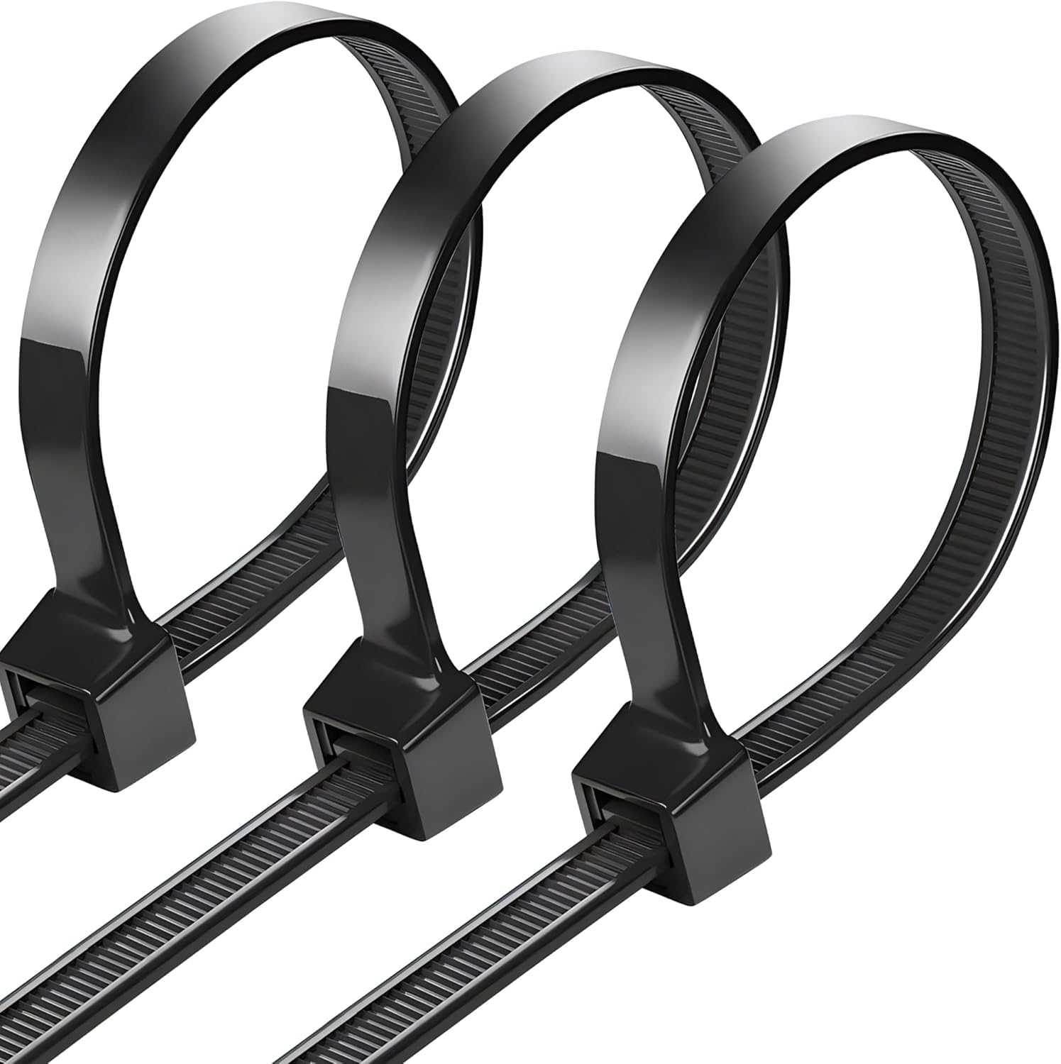 Kabelbinder Schwarz, Kabelbinder UV Beständig Ultra Stark mit 75 kg Zugfestigkeit, 100 Stück Schwarze Cable Ties Selbsthemmend für Kabelmanagement,Gartenarbeit,Wohnen,Werkstätten (400 x 8mm)