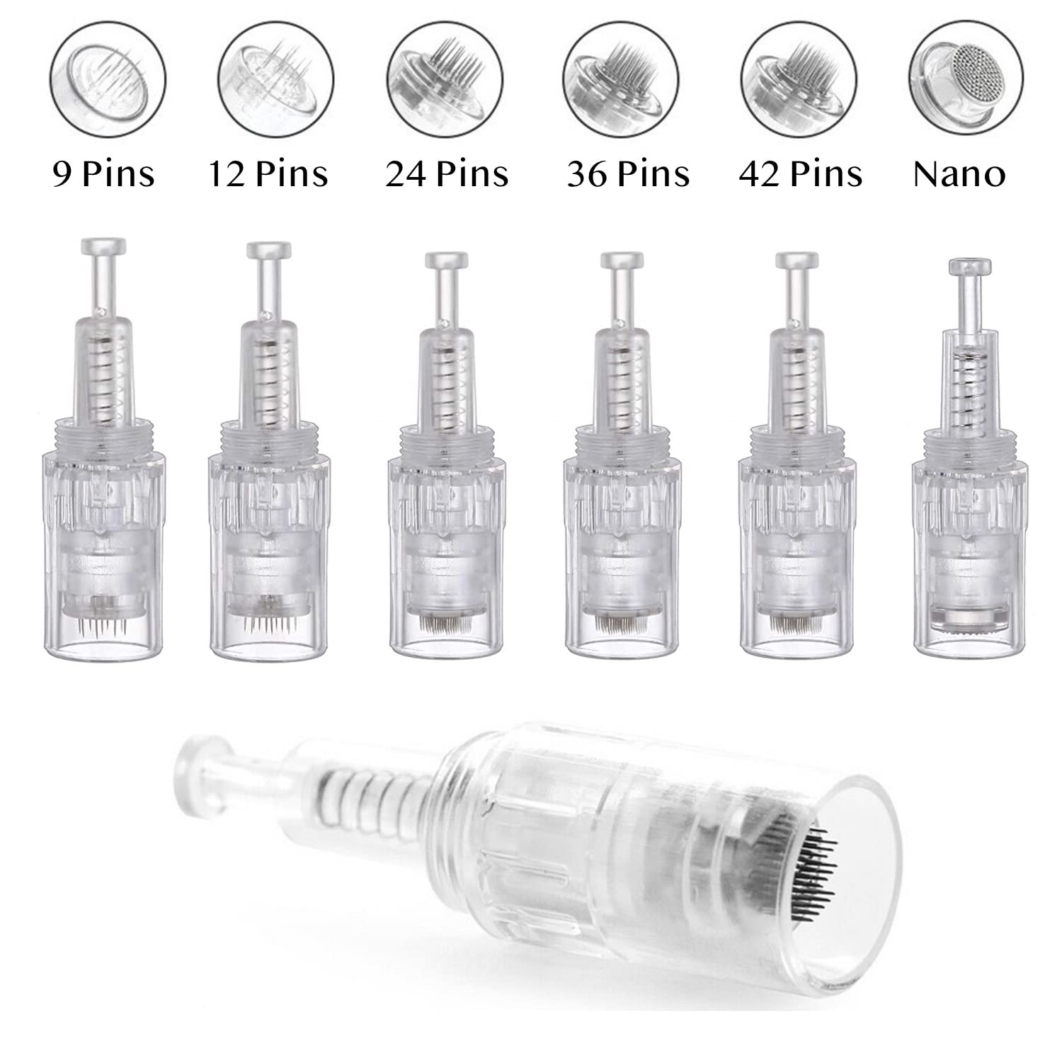 Microneedling - Testine di ricambio per aghi YYR Dr Nice Dermapen 9 12 24 36 42 Nano, quantità: 50 pezzi, tipo: 36 pin