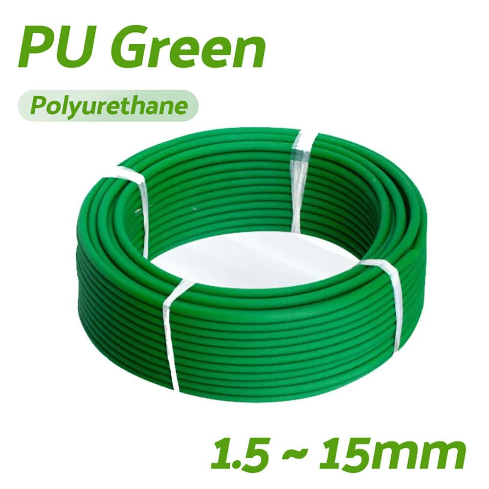 PU zielony solidny okrągły pasek poliuretanowy pasek napędowy z zamkniętą pętlą o średnicy 1,5 mm - 18 mm (12 mm, długość 20 m)