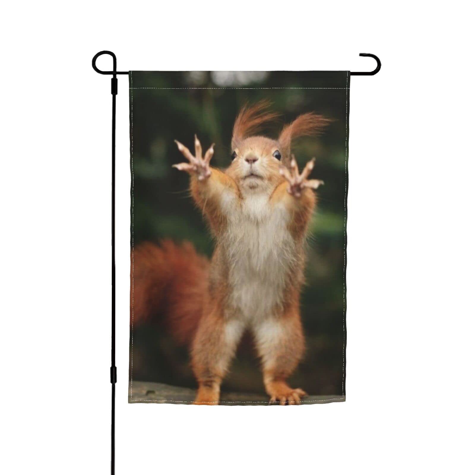 Squirrel Funny Animal Garden Flags, Spring Garden Flag, Holiday Decoration Flags, Beautiful And Eye-Catching. 12in X 18in