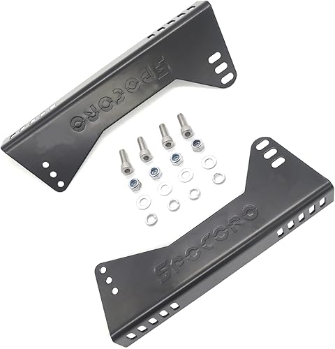 Soportes de asiento de montaje lateral para asientos de carreras de cubo solamente, negro liso (1 juego)