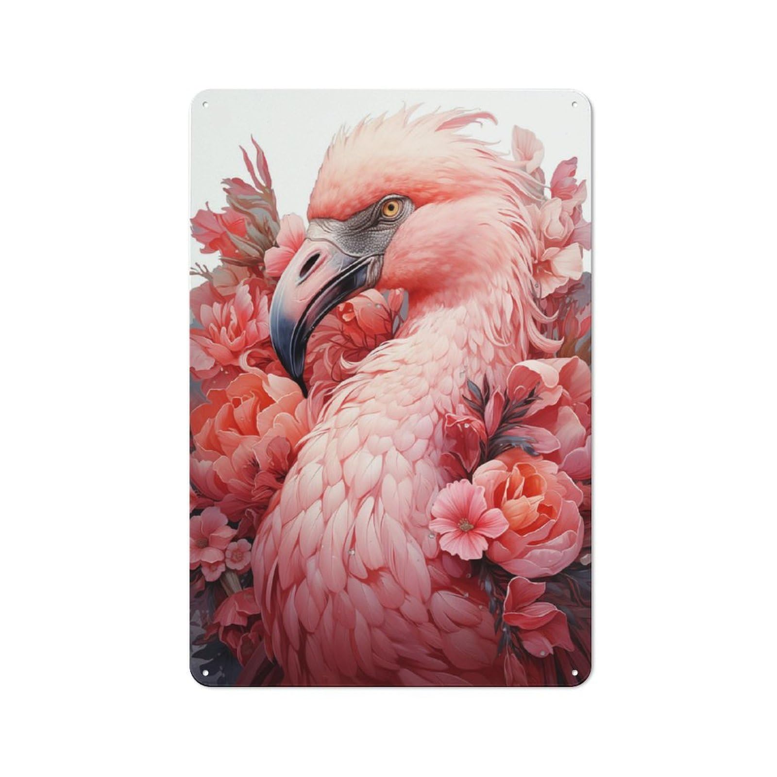 Junmoney Flamingo Lesser Tin Wall Plaque 30X20cm With For Bar Or Restaurant, Housewarming Wall Decor For People Furnishing Bar And Restaurant