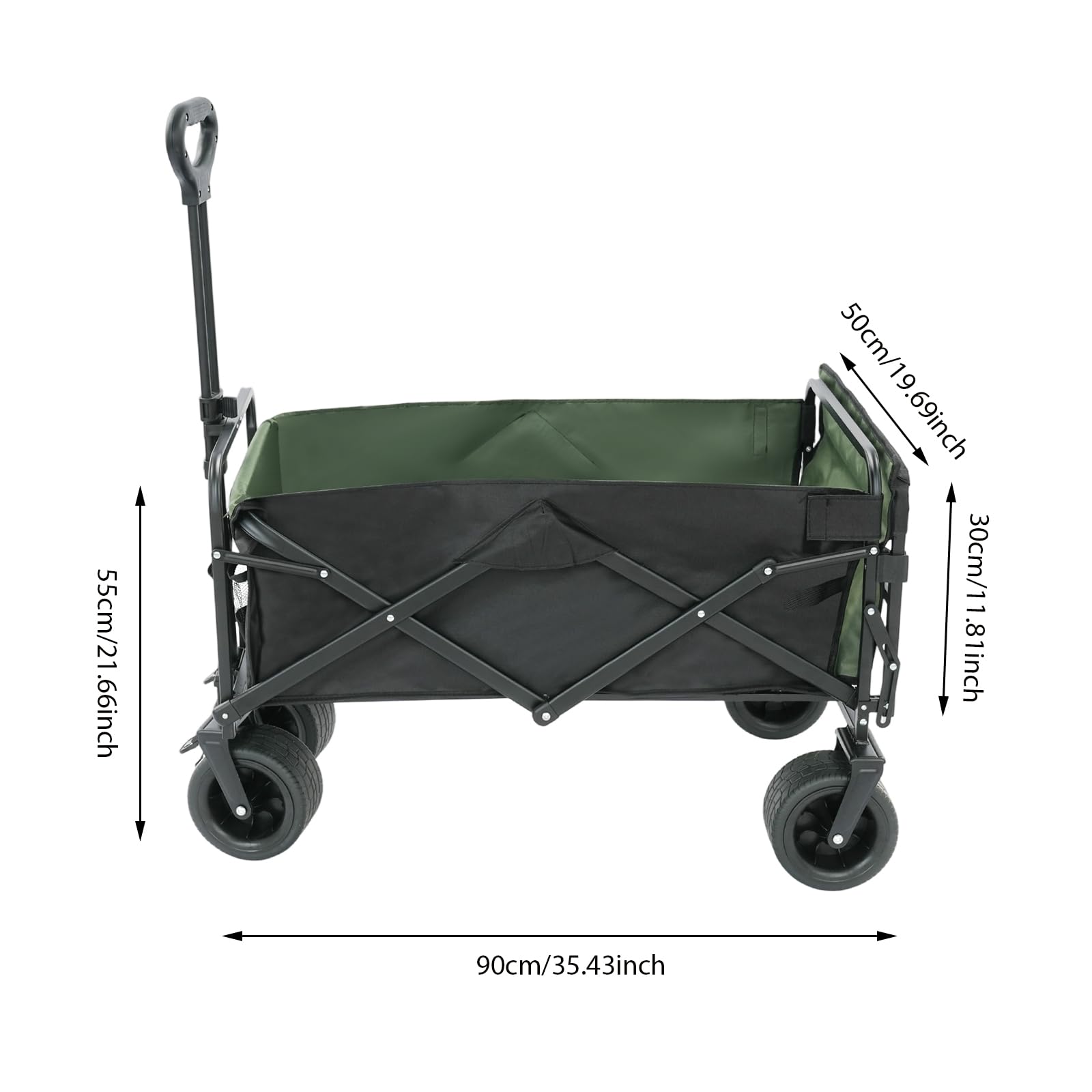 Carrello pieghevole da spiaggia, per la spesa e per attività | Carrello da spiaggia in tessuto Oxford 600D e telaio in acciaio, portata 150 kg, per la spesa, il campeggio, il giardino