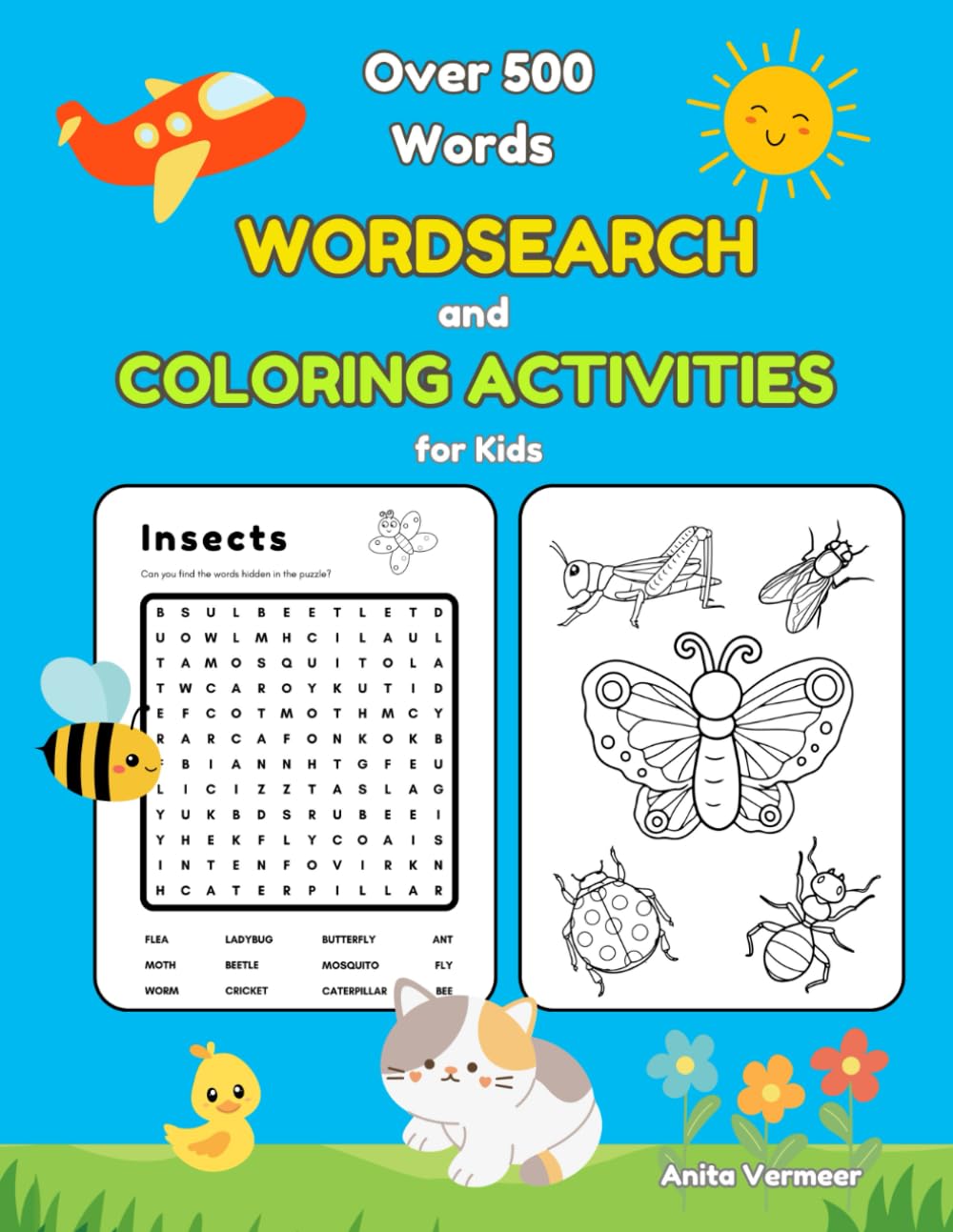 Over 500 Word Search Words and Coloring Activities for Kids: Ages 6-9 Search and Find word hunt fun and coloring book