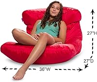 Vista 82 de Posh Creations Puf estructurado cómodo para jugar, leer y ver la televisión, Malibu Lounge, tela de lona para colorear, criaturas