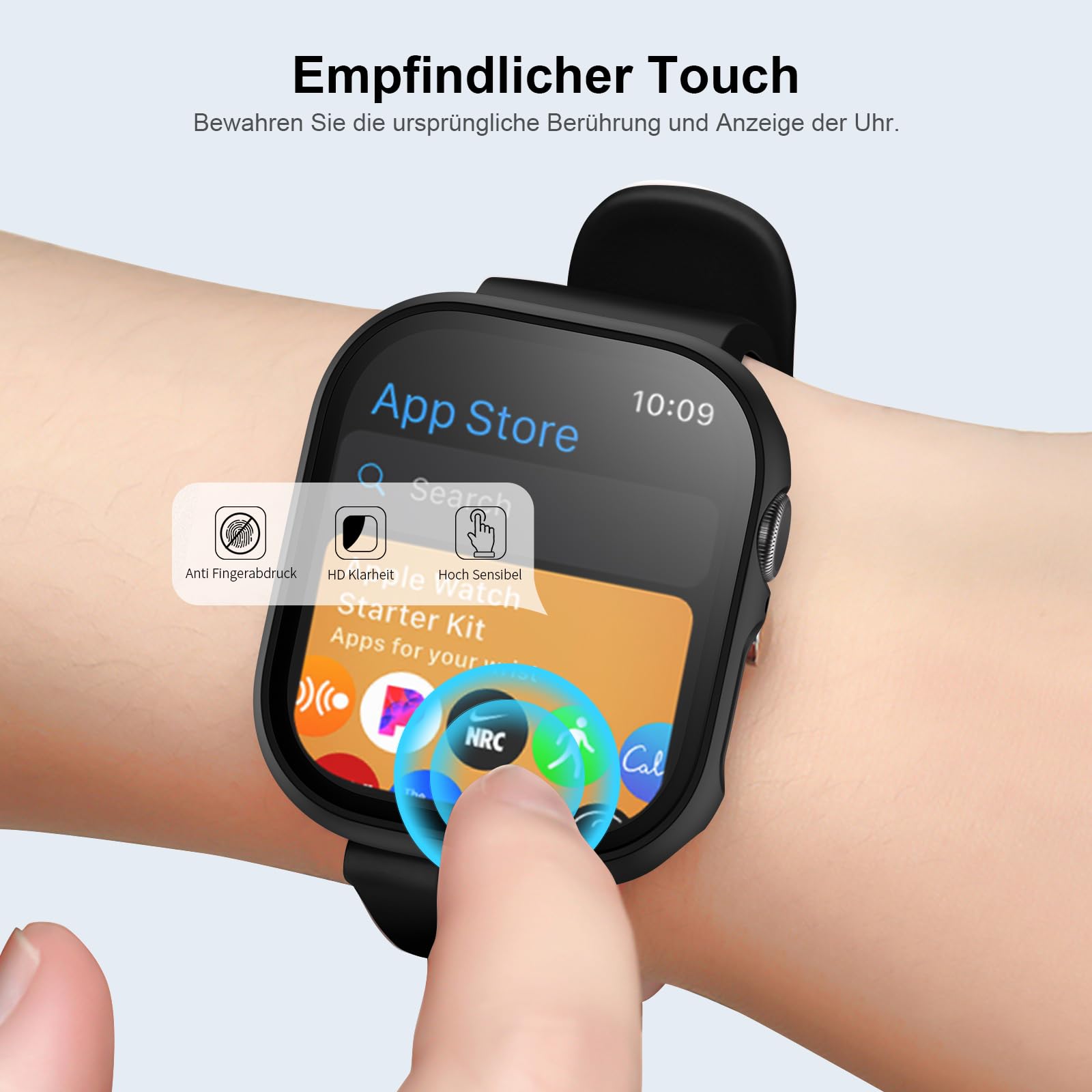 Custodia protettiva con pellicola protettiva compatibile con Apple Watch SE/6/5/4 40 mm,