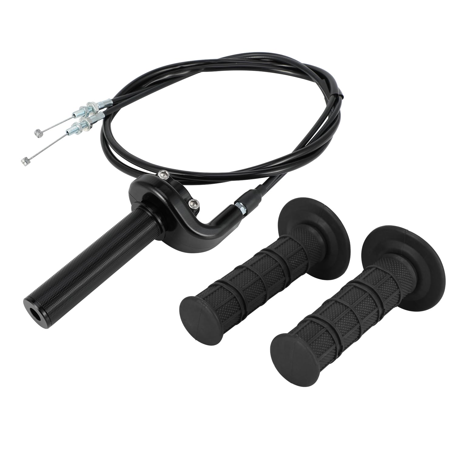 Assemblage d'Accélérateur Moto Universel avec Câble pour Motos Compatibles | Format Universel, Construction en Aluminium, Câble d'Accélérateur Inclus, Compatible avec Motos Compatibles