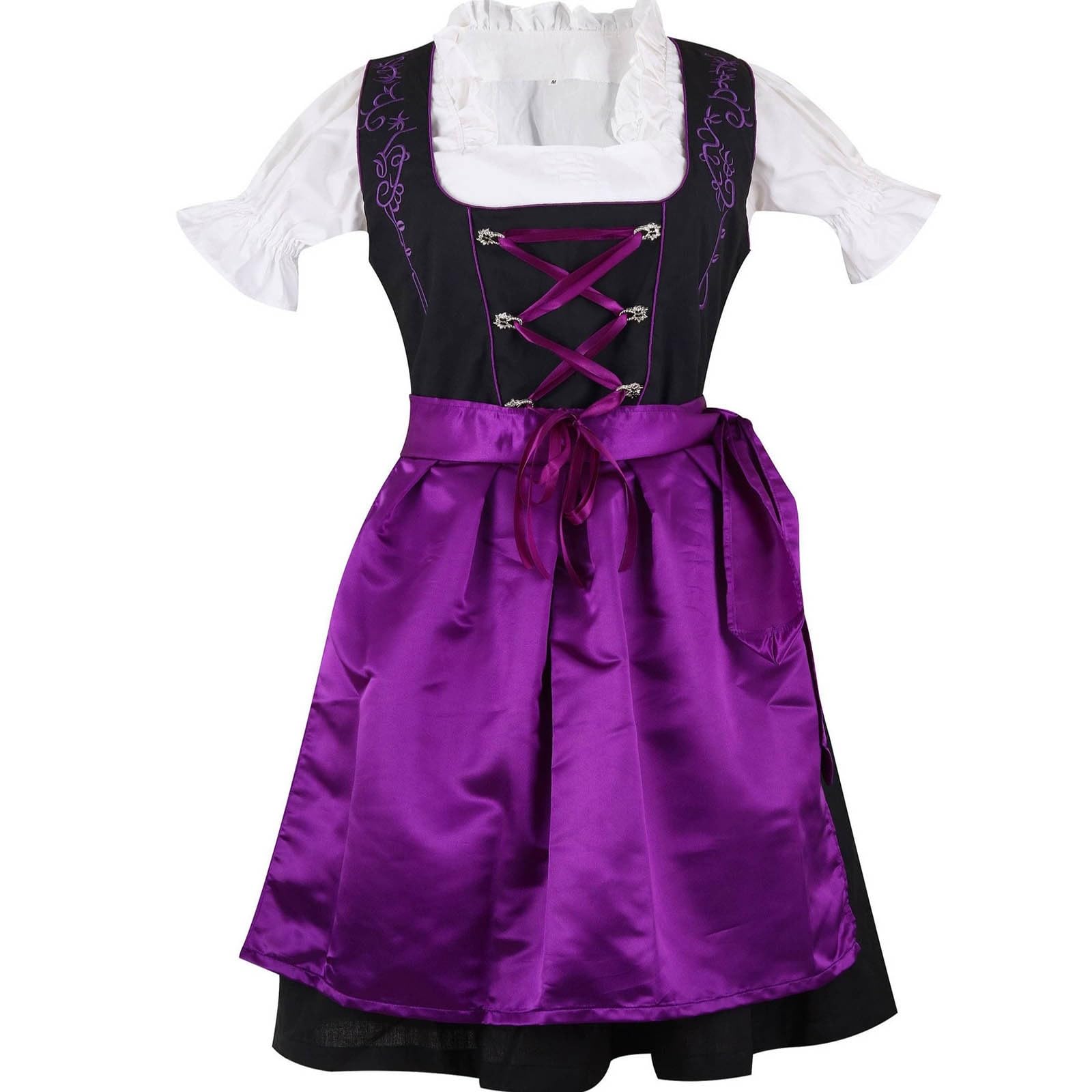 Vestito Tirolese Donna Dirndl Lungo Abiti da Cerimonia Donna Costume Bavarese Abito Tradizionale Cerimonia Elegante per Signore – di Ispirazione Palatina Tracht Oktoberfest