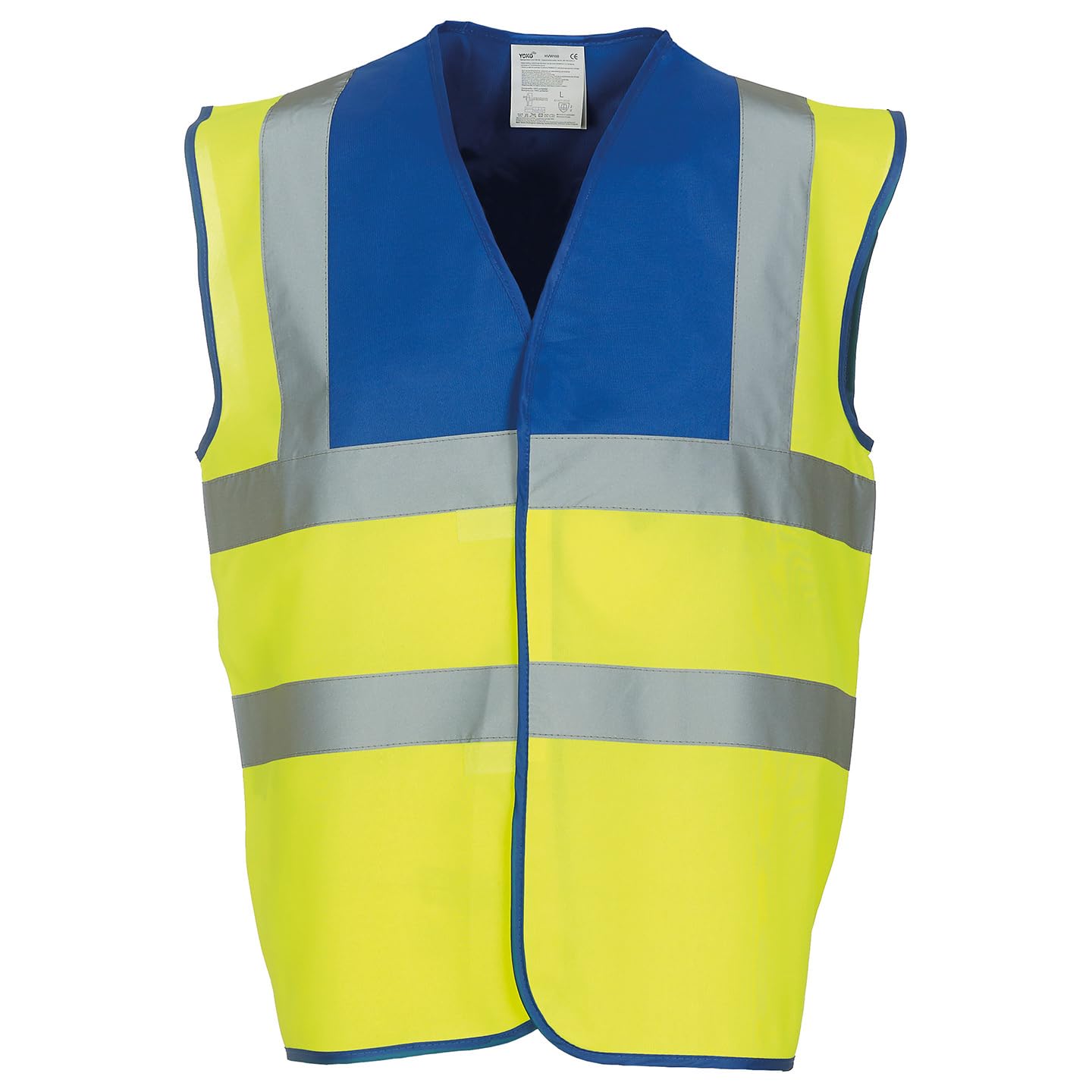 Yoko Men's Yk001/Hvw100 Hi Vis 2 Band and Braces Waistcoat - Royal/Yellow, 2X-Large