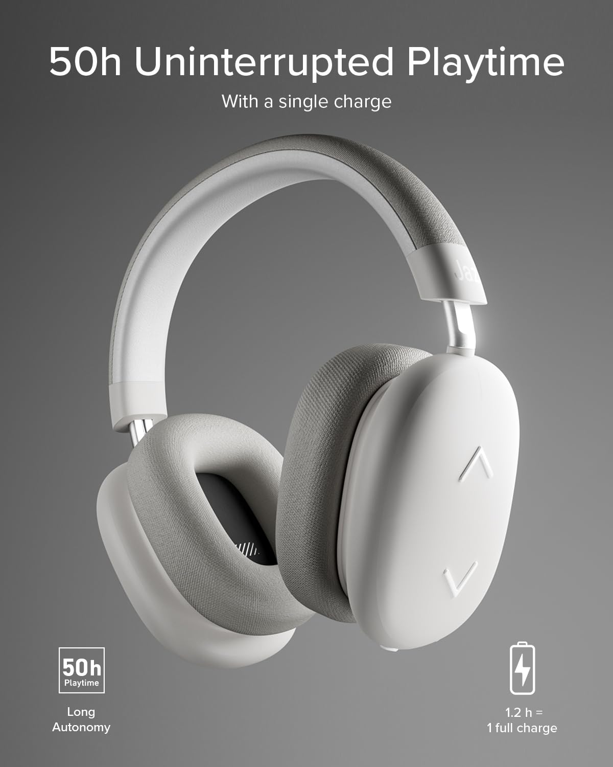 JAZ Pure Wave Bezprzewodowe Słuchawki Gamingowe On-Ear z Niskim Opóźnieniem, Mikrofon i Sterowanie, Jack 3.5 mm, do Smartfonów, Tabletów i Laptopów, do 50h Odtwarzania