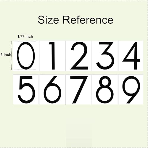 Miniatura 7 de Números de buzón para exterior, 3 pulgadas, 3 juegos de calcomanías numéricas, precortadas para una alineación sin esfuerzo, fuerte vinilo