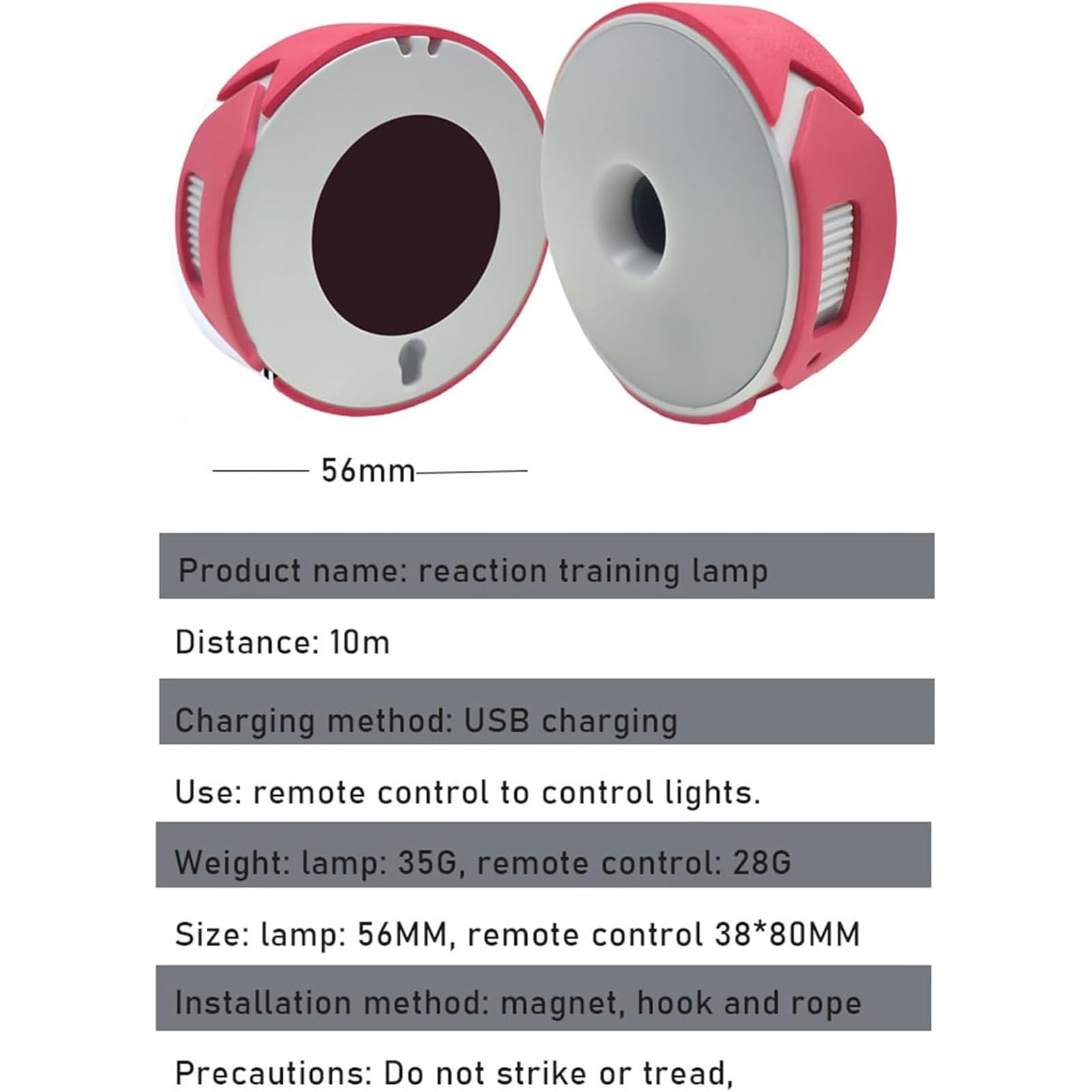 Migliora il tempo di reazione con le luci per l'allenamento di reazione, portatile, per sport, fitness, velocità, agilità e fitness, 4 modalità, telecomando
