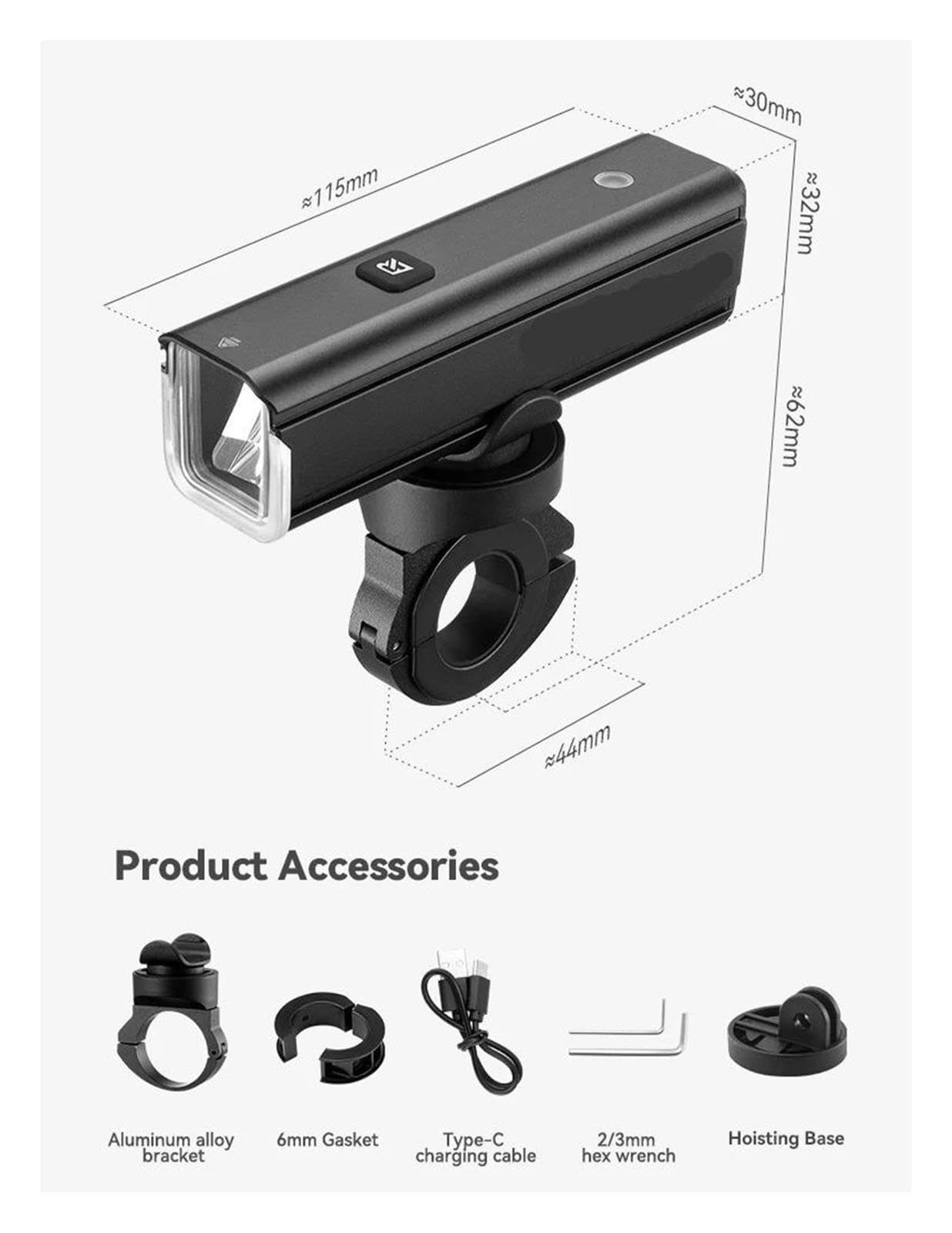1 Lampe de vélo 1500 LM 5000 mAh.