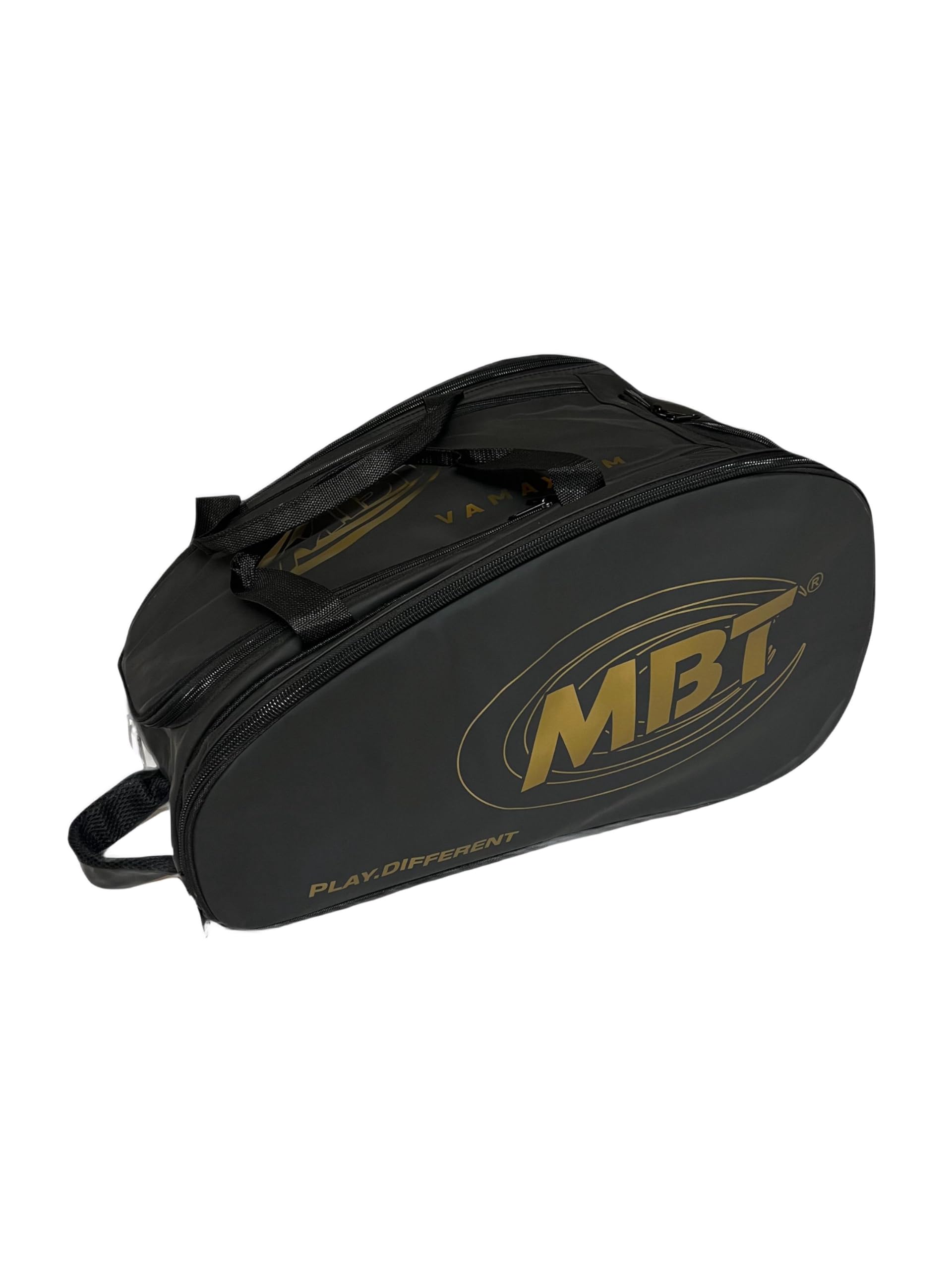 MBT Borsone Zaino Porta Racchette FUTURA Nero Oro Beach Tennis e Padel con scomparto Termico