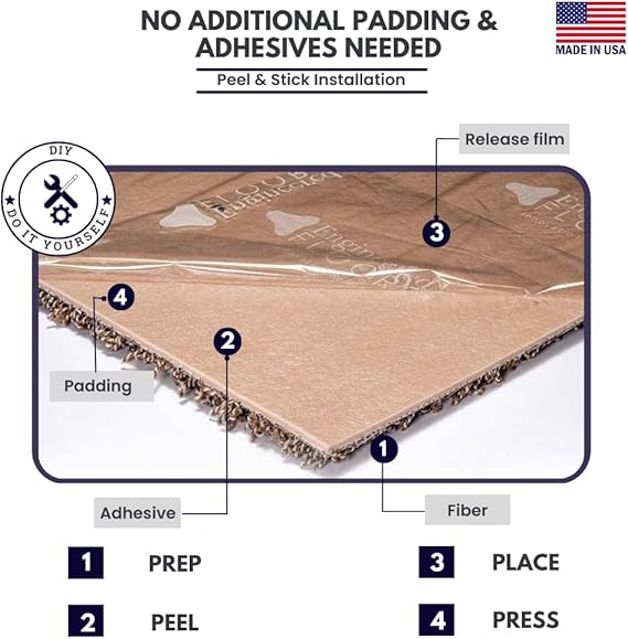 Smart Squares Walk in the Park Premium Plush Carpet Tiles, Made in USA 18x18 Peel and Stick Floor Tiles with Attached Padding Seamless DIY Carpet Squares (22.5 Sq Ft, 10 Pack, 314 Copper Mine)