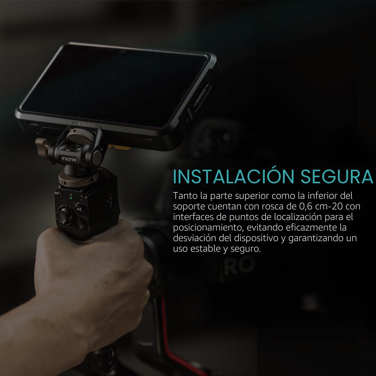 Tilta Soporte de montaje de accesorios de 1/4″-20 con pasadores de localización a la abrazadera NATO - Negro TA-AMB5-B