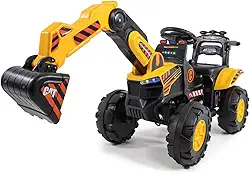 Escavadeira Trator Elétrico Infantil Com Caçamba Brinquedo Conect Brinq Luzes, Som Recarregável Para Crianças Diversão Ao Ar Livre