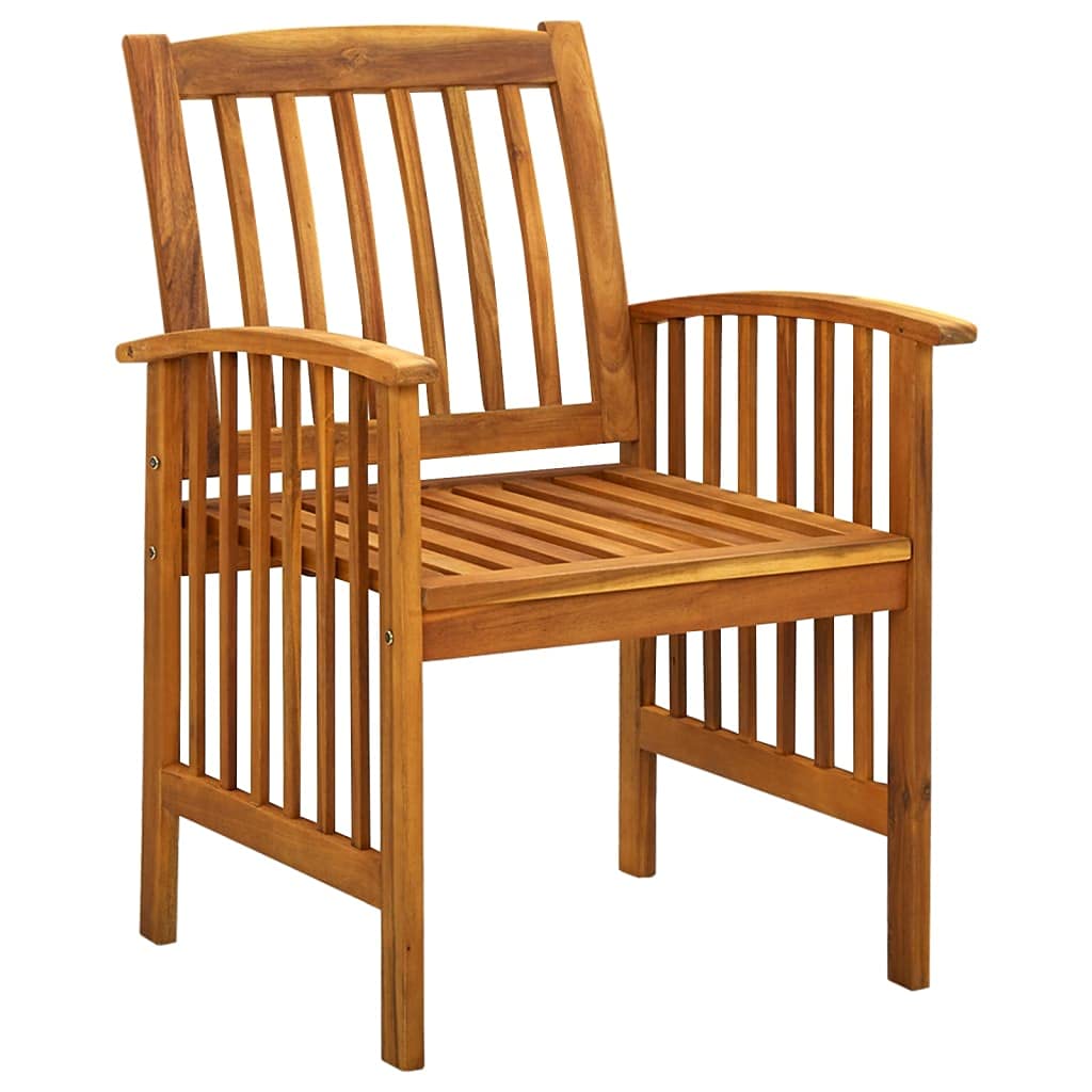 Juego de comedor de jardín de madera de acacia maciza, 8 sillas con cojines acolchados, acabado al aceite, fácil de limpiar, para patio y jardín (9 piezas)