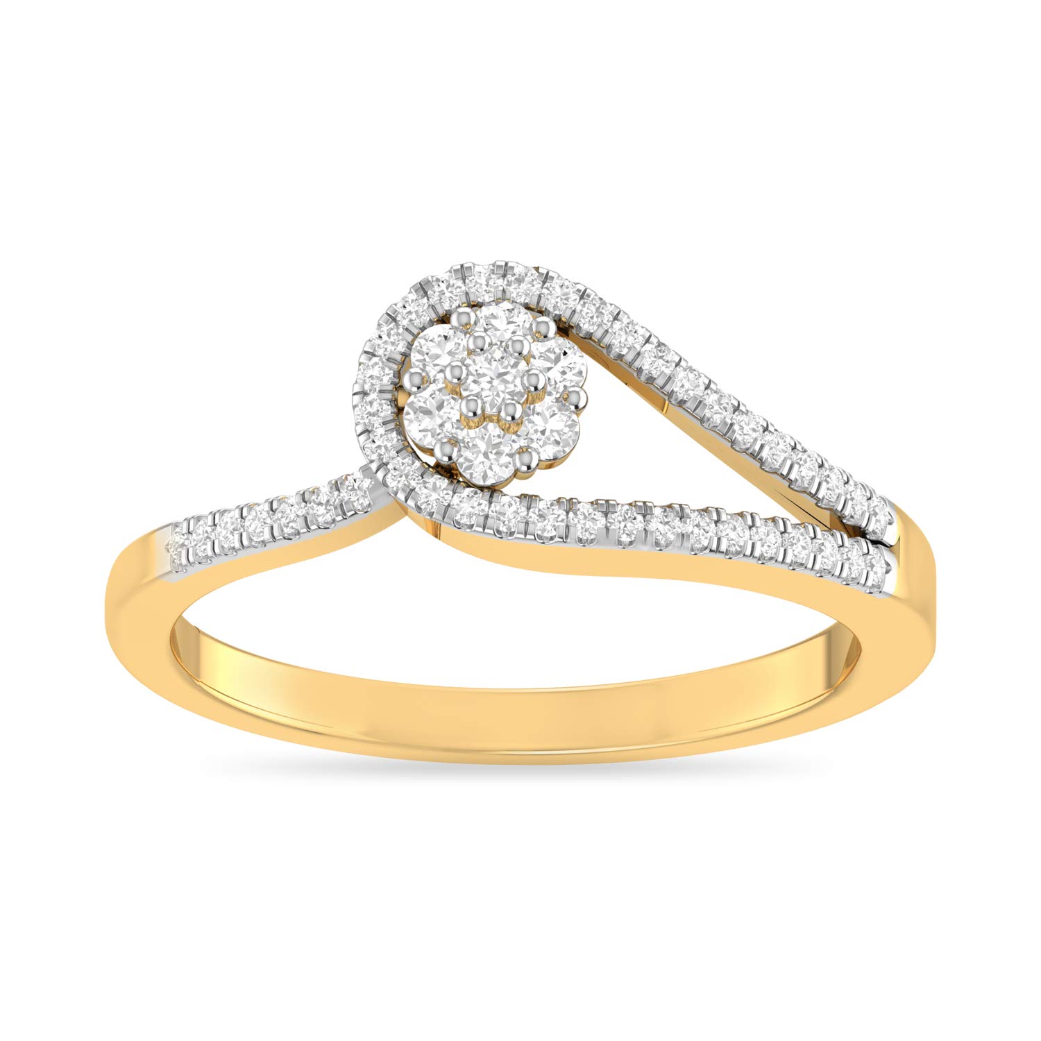 pc jeweller The Iris 18KT Yellow Gold and Diamond Ring for Women-picture-23