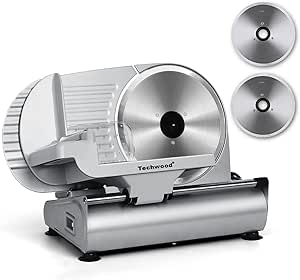 Techwood Electric Meat Slicer with 9-Inch Removable Stainless Steel Blade