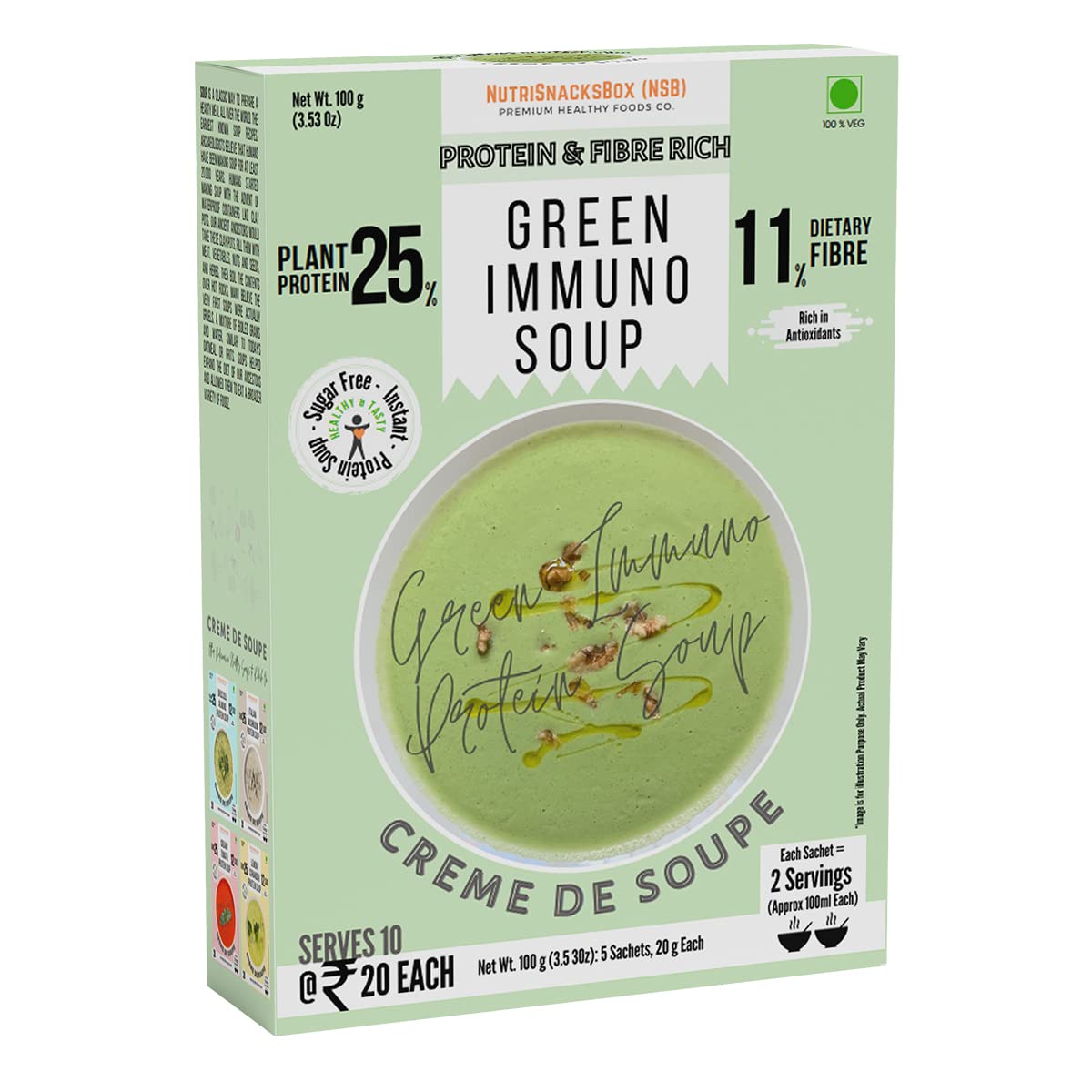 NutriSnacksBox Soup with High Protein And Fibers (Green Vegetable Soup)