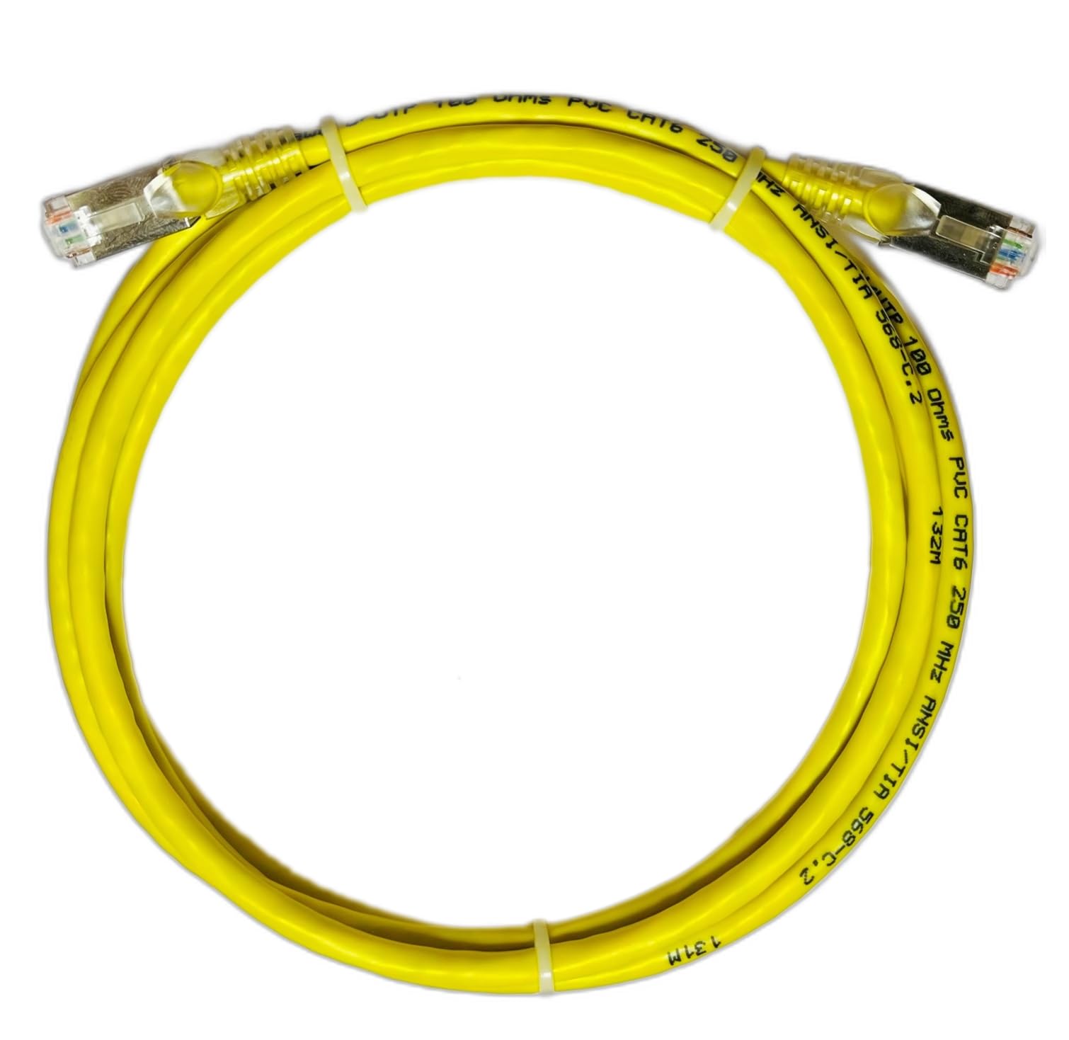 Ethernet Cable CAT6A Cable Dual Shielded (SF/UTP) Professional Series - 10Gigabit/Sec LAN Network/High Speed Internet Cable, 550MHZ (3 Meter) (Yellow_3M_SSPoint)