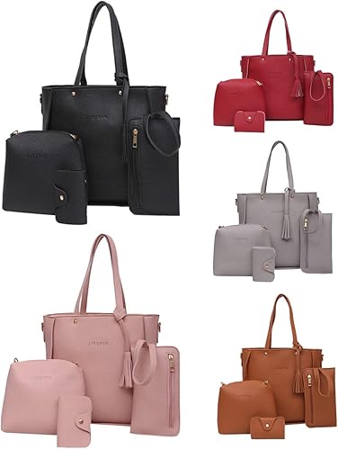 Bolso tipo cartera para mujer tamaño pequeño a la moda bolsa de hombro en bolsas de cuero para niñas 4 bolsas pequeñas