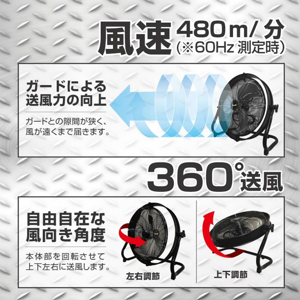 Amazon | タンスのゲン 業務用扇風機 強力 50cm 3枚羽根 風量3段階