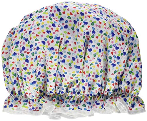 Vagabond Bags - Gorro de ducha, diseño de corazones múltiples, 0,055 kg