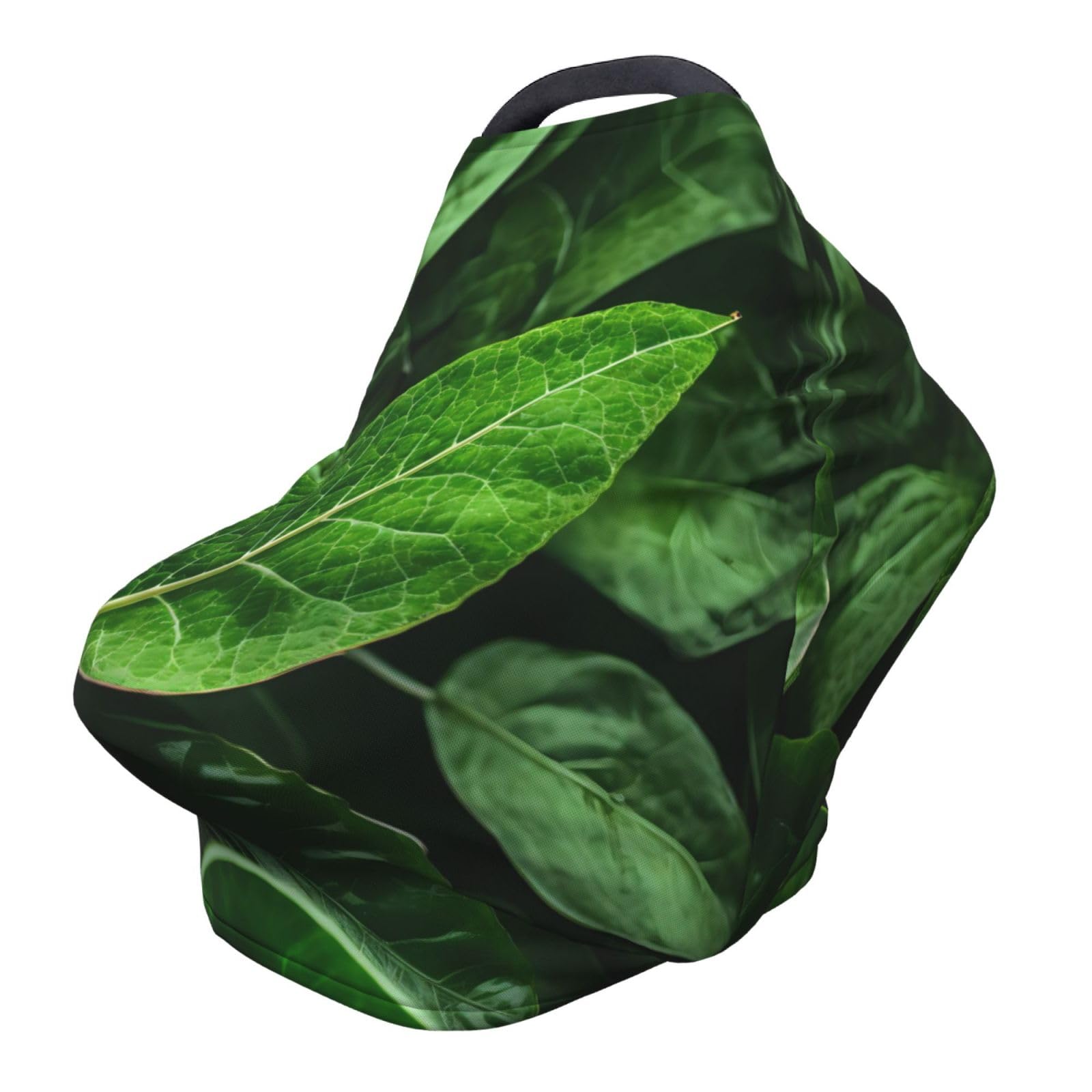 XZDHYZ Green Leaf Nature Versatile full-print Stroller Chair Cover/Nursing Cover, specially designed for your baby, Black