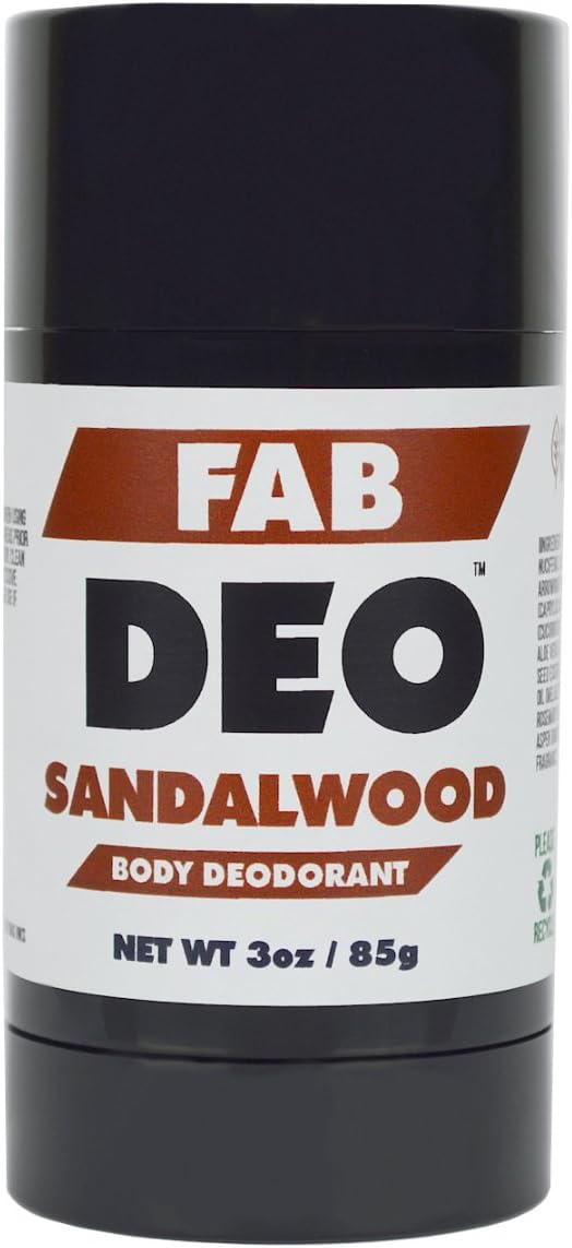SANDALWOOD Natural Deodorant 3 oz - Vegan and Cruelty Free - No Sulfurs or Heavy Metals - America's Favorite