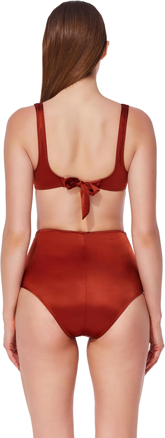 Gottex Underwire Balconette Bikini Top Swimwear - Adjustable Back Tie, Front & Back Lining, Satin Finish Fabric - Image 3