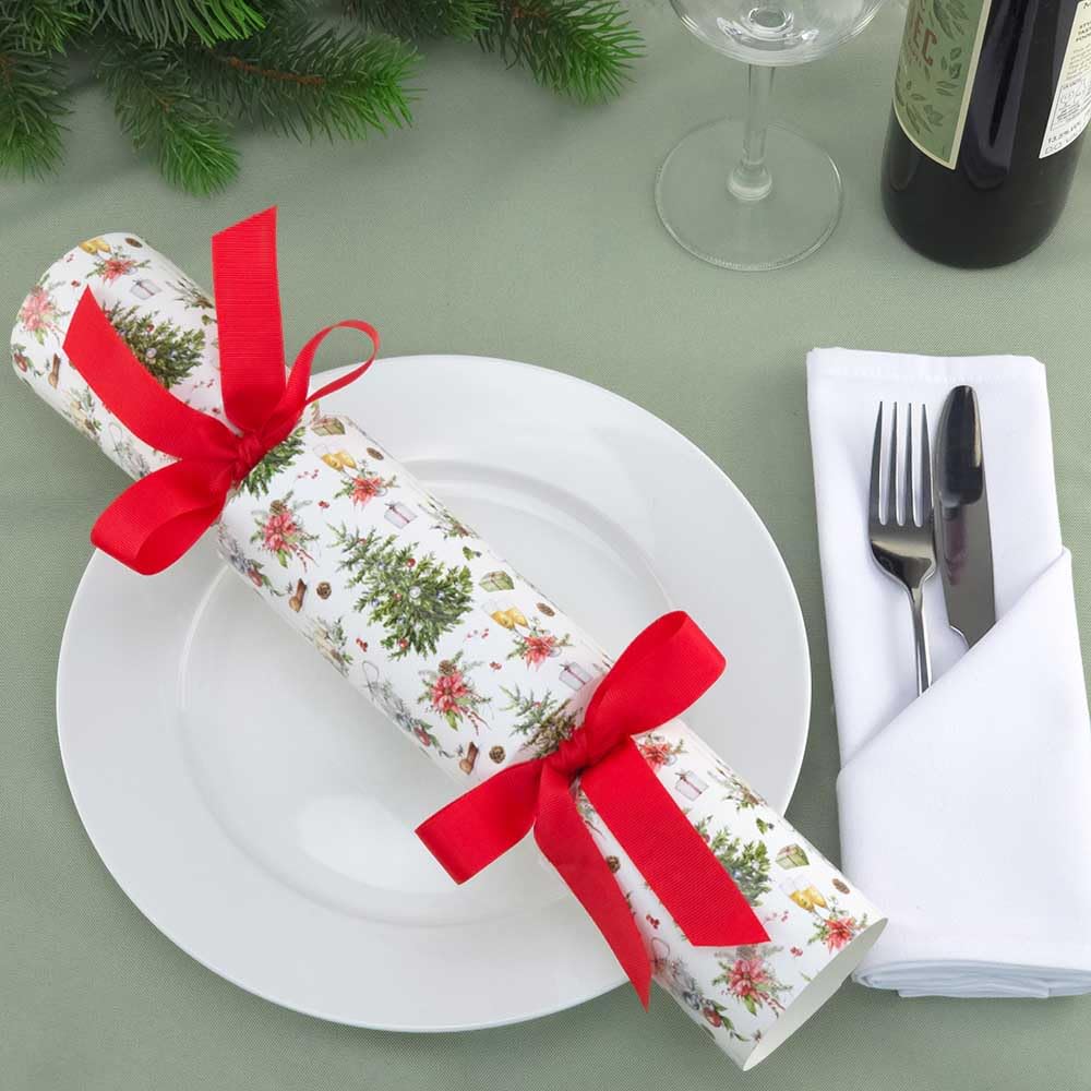 That's Crackers Red Traditional Christmas | 12 Large Crackers & Ribbon | Make And Fill Your Own
