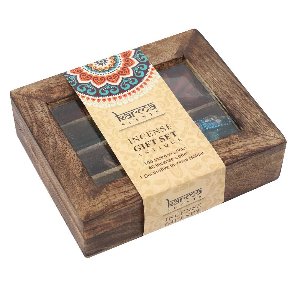 KARMA INCENSE GIFT SET IN A WOODEN DISPLAY BOX