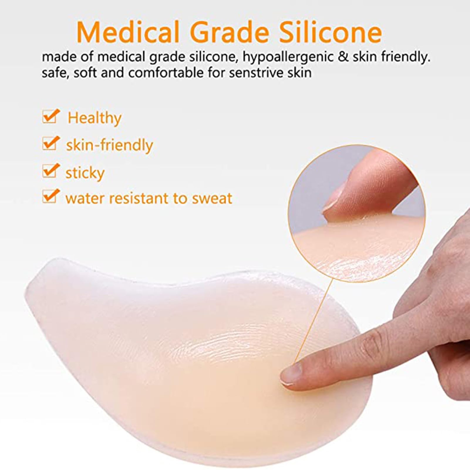 Almohadillas De Silicona Con Forma Lágrima For Sujetador, Autoadhesivas, Ideales For Mastectomía, Cosplay Y Transgénero