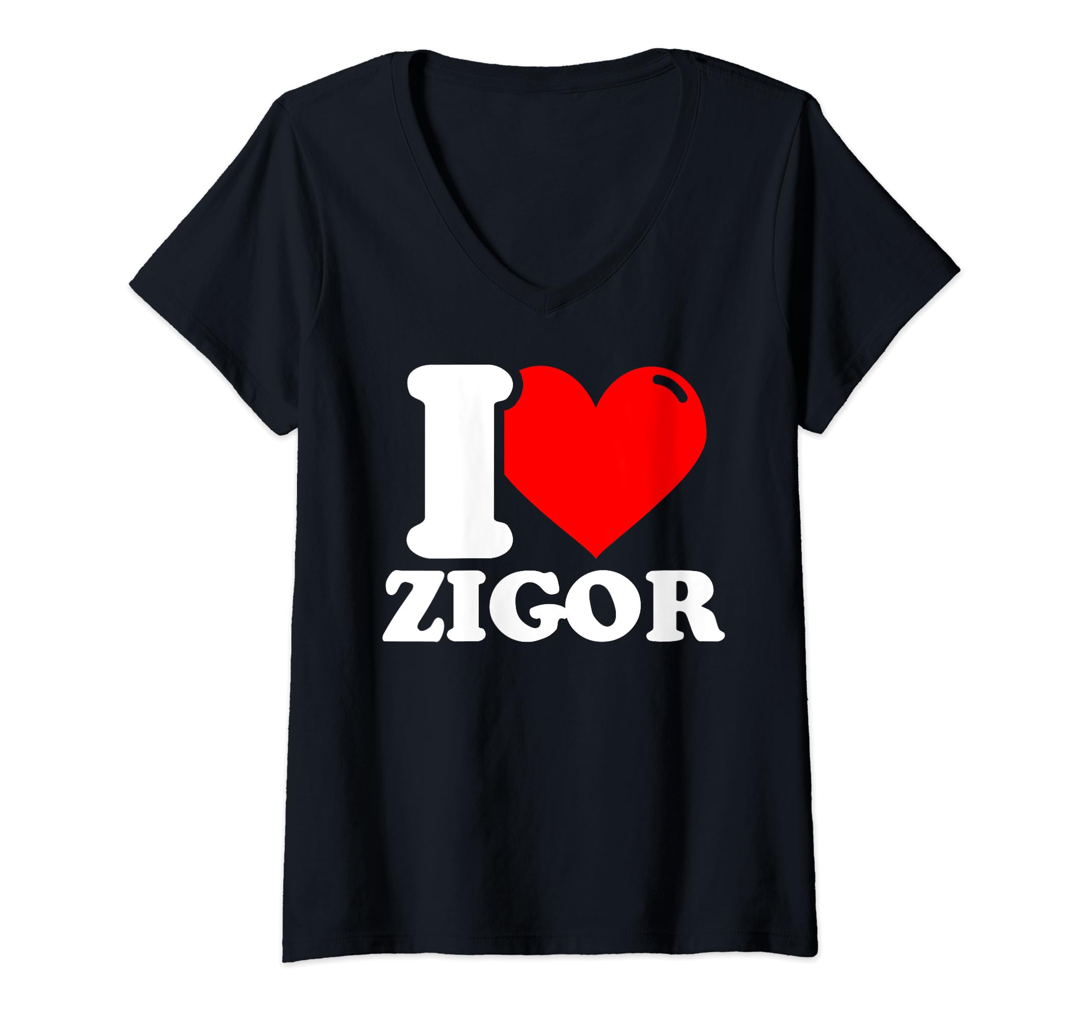 I love zigor given name V-Neck T-Shirt
