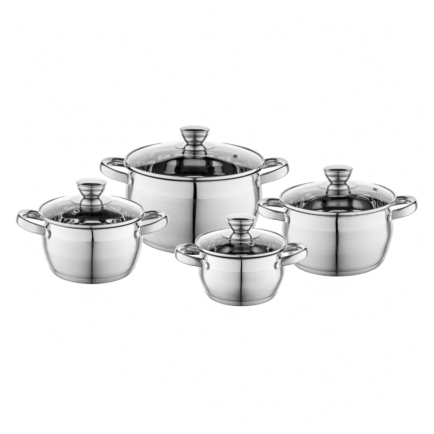 Royal Swiss® Batterie De Cuisine Inox 12 Pièces – Compatible Induction, Revêtement Antiadhésif, Casseroles Avec Couvercles, Passe Au Lave-Vaisselle, Set De Cuisine Familial