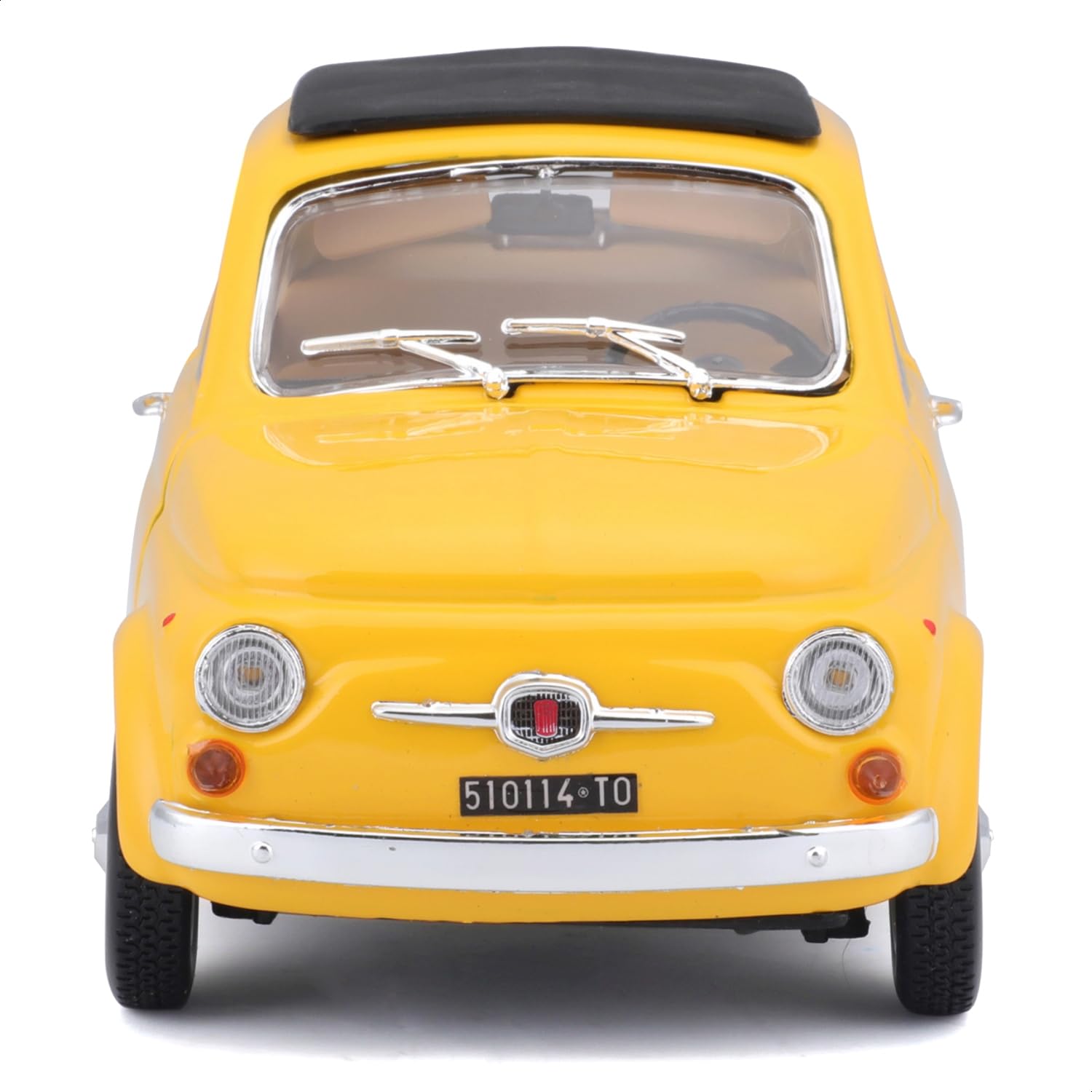 Bburago - Fiat Toy model 500F 1965, 18-22098, Yellow, 1:24 Scale