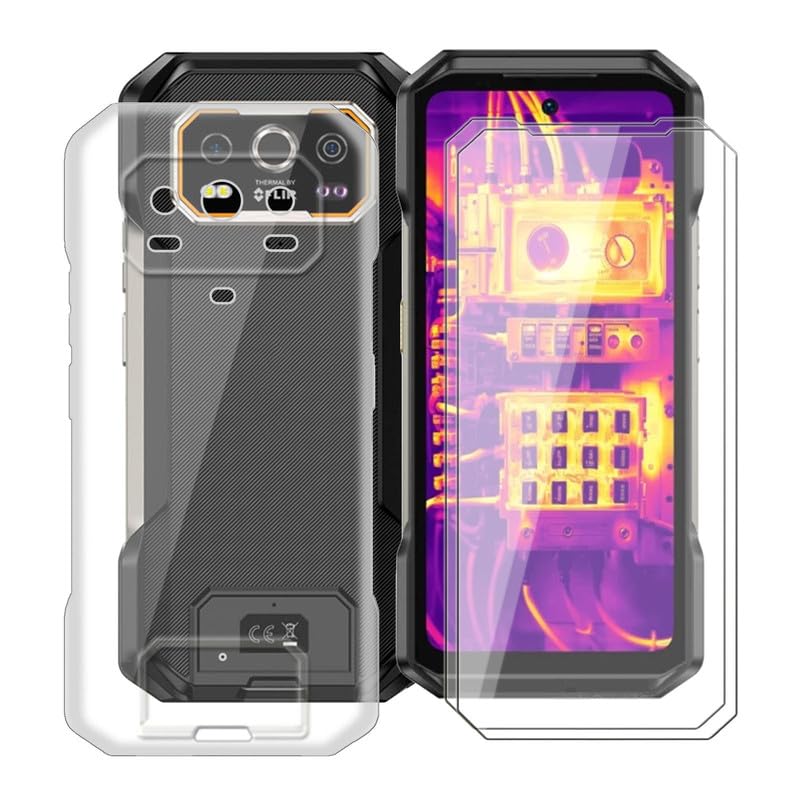 HGJTFANY Phone Case for Ulefone Armor 27T Pro (6.78") with 2 X Tempered Glass Film, Clear [Anti-Scratch X Shockproof] Soft TPU Bumper Protective Cover