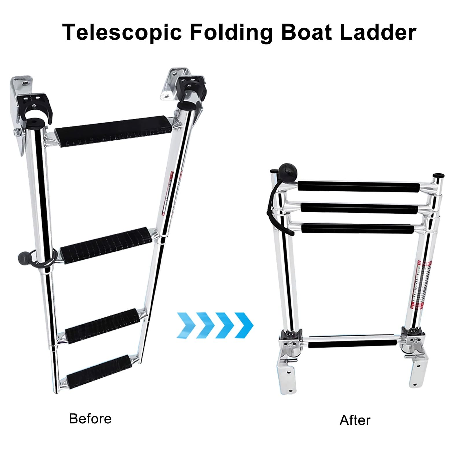 Scala Telescopica A 3 Gradini Per Barca Resistente, Scala Telescopica Per Piattaforma Da Bagno In Acciaio Inossidabile, Gradino Allungabile Per Yacht Da Barca