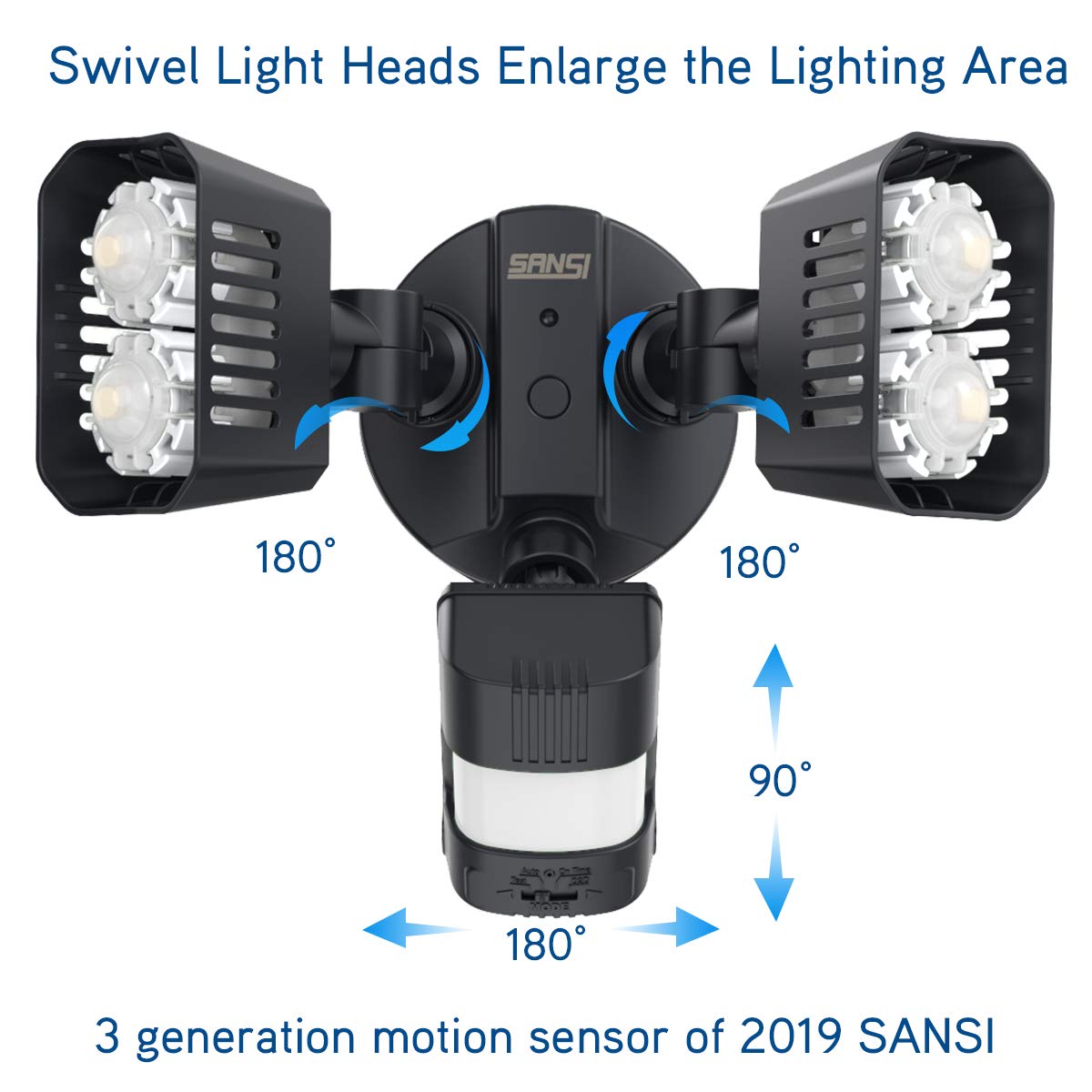 Faretto LED Esterno Con Sensore Movimento - 27W Equivalente 200W - 5000K Luce Giorno - IP65
