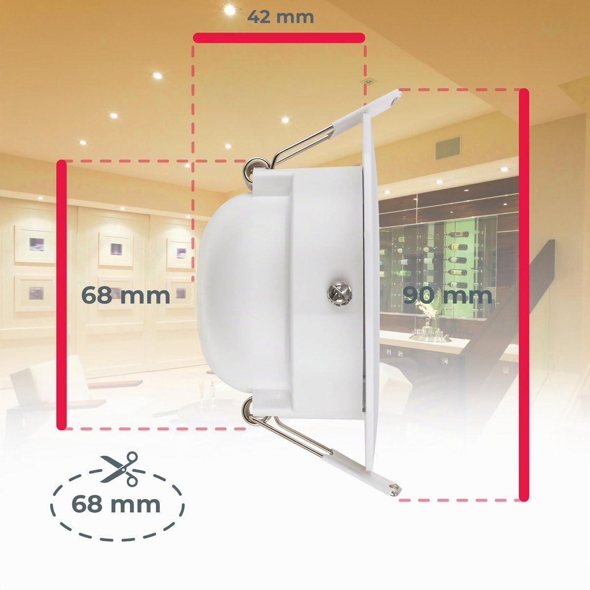 B.K.Licht - 6er Set LED Einbaustrahler 230V, Schwenkbar, warmweißes Licht, LED Strahler für das Badezimmer, IP65, Deckenstrahler, Einbauleuchten, Spots, Badezimmerlampe, 9 x 4,2 cm (DxH), Weiß
