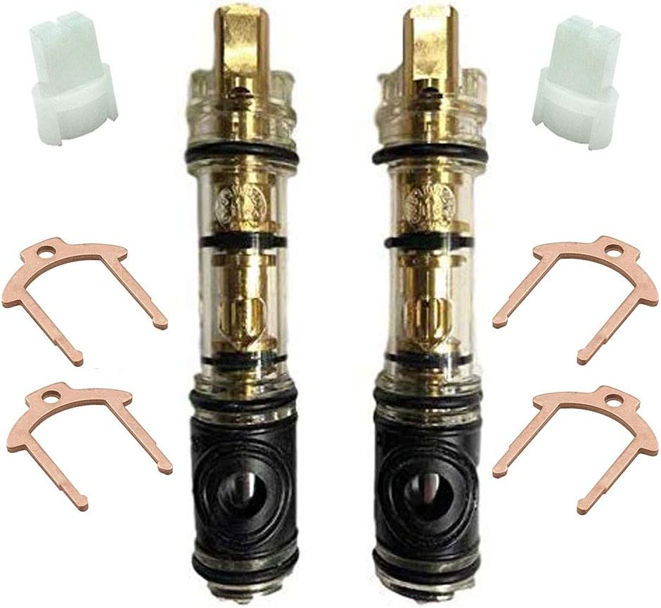 Dual-Seal Cartridge Replacement Kit (2 Pack) - Fits Single Handle Faucets/Showers for Moen 1225 1225B - Lead Free,Brass Internal Shaft